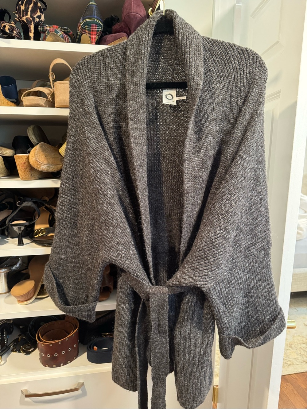 Akemi + Kin Open-Front Belted Wrap Sweater